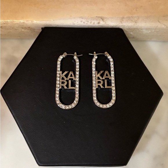 Karl Lagerfeld Silver Crystal Earrings - Picture 4 of 10